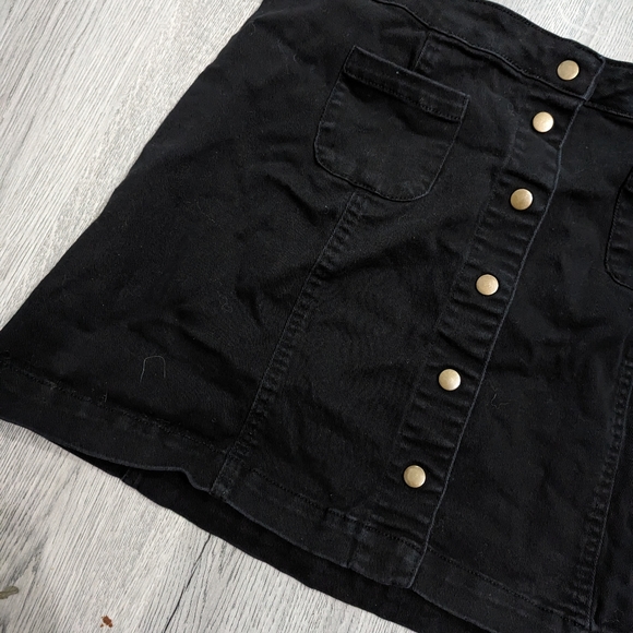 Amnesia black Denim Jeans skirt size Large Goth Alt Y2K - Picture 7 of 9